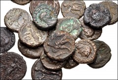 ROMAN. Provincial. Lot of twenty (20) BI and Potin Tetradrachms of Alexandria. Includes: various types and rulers, most from Gallienus to the Tetrarchs. Average Fine, some porosity. LOT SOLD AS IS, NO