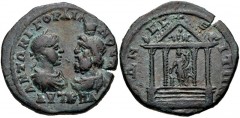 MOESIA INFERIOR, Odessus. Gordian III. AD 238-244. Æ Pentassarion (26mm, 10.55 g, 6h). Laureate, draped and cuirassed bust of Gordian III right, facing draped bust of Serapis, wearing calathus and wit