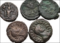 ROMAN. Provincial. Lot of eight (8) Tetradrachms of Alexandria. Includes: Nero // Gallienus // Salonina // Probus (3) // Maximianus (2). Fine to VF. LOT SOLD AS IS, NO RETURNS. Eight (8) coins in lot.