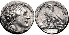 PTOLEMAIC KINGS of EGYPT. Ptolemy VI Philometor. First sole reign, 180-170 BC. AR Tetradrachm (27mm, 14.19 g, 12h). Uncertain Cypriot or Phoenician mint. Dated year 87 (176/5 BC?). Diademed bust of Pt