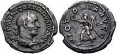 Gordian II. AD 238. BI Cast Denarius (20mm, 3.09 g, 12h). Contemporary “Limes” imitation. IMP M ANT GORDIANVS AFR AVG, laureate, draped, and cuirassed bust right / VICT-ORIA AVGG, Victory advancing le