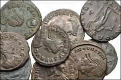 ROMAN. Imperial. Lot of nine (9) bronze coins from Gallienus to Arcadius. Includes: Gallienus. Antoninianus // Probus. Antoninianus (3) // Florian. Antoninianus // Diocletian. Æ Follis // Licinius I. 