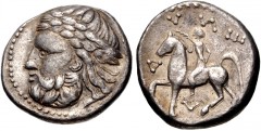 EASTERN EUROPE, Imitations of Philip II of Macedon. Circa 3rd century BC. AR Tetradrachm (24mm, 13.90 g, 4h). Laureate head of Zeus left / Rider, holding palm, on horseback left. Cf. CCCBM I S16; cf. 