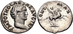 Otho. AD 69. AR Denarius (19mm, 3.23 g, 6h). Rome mint. Struck 9 March-mid April. Bare head right / Otho on horseback right, brandishing spear. RIC I 22; RSC 12. VF, harshly cleaned, now retoning, rou