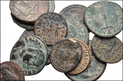 ROMAN. Imperial. Lot of fifteen (15) bronze coins from Probus to Galeria Valeria. Includes: Antoniniani (7) // Æ Folles (8). Fine to VF. LOT SOLD AS IS, NO RETURNS. Fifteen (15) coins in lot.