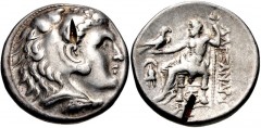 KINGS of MACEDON. Antigonos II Gonatas. 277/6-239 BC. AR Tetradrachm (28mm, 16.99 g, 11h). Amphipolis mint. Struck circa 275-272/1 BC. Head of Herakles right, wearing lion skin / Zeus Aëtophoros seate