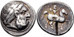 EASTERN EUROPE, Imitations of Philip II of Macedon. Circa mid to late 3rd century BC. AR Tetradrachm (23mm, 13.88 g, 9h). Huşi-Vovrişsti (Dacian-Moldavien) type. Laureate head of Zeus right / Youth on
