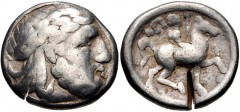 EASTERN EUROPE, Imitations of Philip II of Macedon. Circa mid to late 3rd century BC. AR Tetradrachm (24mm, 13.86 g, 12h). Huşi-Vovrişsti (Dacian-Moldavien) type. Laureate head of Zeus right / Youth o