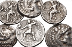 GREEK. Miscellaneous. Lot of six (6) silver tetradrachms of Alexander III and Seleukos I. Includes: KINGS of MACEDON, Alexander III ‘the Great’. AR Tetradrachm. Various mints, some probably posthumous