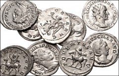 ROMAN. Imperial. Lot of nine (9) silver antoniniani from Philip I to Herennia Etruscilla. Includes: Philip I. Emperor on horseback left (2) // Philip I. Aequitas // Otacilia Severa. Concordia // Traja