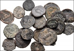 EARLY MEDIEVAL. Migration Period. Lot of twenty-six (26) mostly Pseudo-Imperial bronze coins. One ‘barbarous radiate’, the remainder of the imitations probably Vandalic copies of later Roman aes. Lot 