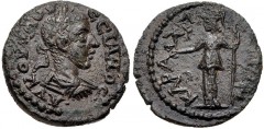 CILICIA, Carallia. Volusian. AD 251-3. Æ (18mm, 3.43 g, 12h). Laureate, draped and cuirassed bust right / Athena standing facing, head left, holding Nike and spear. SNG France –; SNG Levante 369 (this