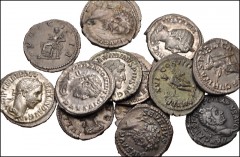 ROMAN. Imperial. Lot of fifteen (15) AR Denarii from Septimius Severus to Gordian III. Includes: Septimius Severus (3) // Julia Domna // Caracalla // Geta (2) // Elagabalus // Julia Soaemias // Julia 