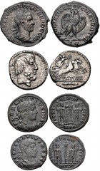 ROMAN. Provincial-Imperial. Lot of four (4) coins. Includes: PROVINCIAL: Antioch. Trebonianus Gallus. BI Tetradrachm. McAlee 1172c; Prieur 660 // REPUBLICAN: L. Titurius L.f. Sabinus. AR Denarius. Cra