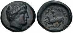 KINGS of MACEDON. Philip III Arrhidaios. 323-317 BC. Æ Unit (18mm, 5.14 g, 12h). Struck in the name of Alexander III. Uncertain mint in Macedon. Struck under Antipater or Polyperchon. Youthful head of