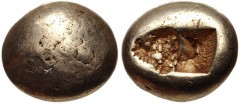 IONIA, Uncertain. Circa 650-600 BC. EL Hekte – Sixth Stater (10mm, 2.22 g). Lydo-Milesian standard. Plain type. Plain globular surface / Two incuse squares. Weidauer 4; Traité I –; Elektron II 2; Rose