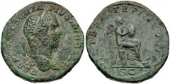 Geta. AD 209-211. Æ Sestertius (31mm, 20.28 g, 12h). Rome mint. Struck AD 210-211. Laureate head right / Victory seated right on cuirass, inscribing shield balanced on her knee; arms around. RIC IV 17