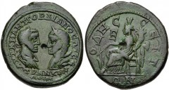 MOESIA INFERIOR, Odessus. Gordian III, with Tranquillina. AD 238-244. Æ Pentassarion (27mm, 16.46 g, 1h). Laureate, draped, and cuirassed bust of Gordian III right, facing diademed and draped bust of 