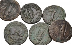 ROMAN. Provincial. Lot of six (6) bronze coins of Mesembria in Thrace. Includes: All confronted bust obverses. Includes: Gordian III and Tranquillina (3) // Philip II and Serapis (3). Good Fine to VF,