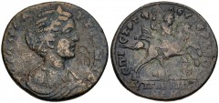 LYDIA, Hypaepa. Plautilla. Augusta, AD 202-205. Æ (27mm, 10.63 g, 6h). [Φ]OVΛ ΠΛA-VTIANH C, draped bust right, wearing stephane; c/m: Artemis Anaitis facing within oval incuse / ЄΠI CTP T Φ-Λ ΛЄV IЄPA