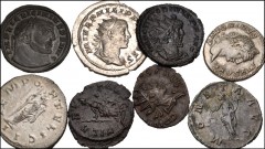 ROMAN. Imperial. Lot of thirteen (13) AR and Æ Denominations. Includes: Septimius Severus. AR Denarius. Reportedly purchased from Bill Porter (1) // Caracalla. AR Denarius (2) // Geta, as Caesar. AR D