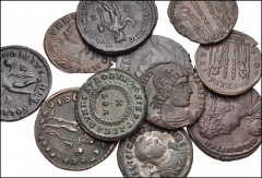 ROMAN. Imperial. Lot of eleven (11) Æ Late Roman Issues. Includes: Mostly Licinius I and Constantine I reduced folles, but also includes Crispus, Roma Commemorative, and two issues of Consatntius II. 