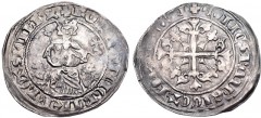 ISLAMIC, Anatolia & al-Jazira (Post-Seljuk). Uncertain Beylik. 14th century. AR Gigliato (30mm, 3.63 g, 12h). Imitating a Neapolitan gigliato of Roberto I il Saggio (the Wise) d'Angiò. Uncertain Asia 