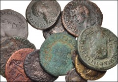 ROMAN. Provincial-Imperial. Lot of twenty-two (22) Æ denominations from Augustus to Philip I. Includes: Æ 21mm of Thessalonica: Tiberius, with Diva Livia. Sestertii: Lucilla // Crispina // Pupienus //