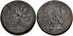 PTOLEMAIC KINGS of EGYPT. Ptolemy II Philadelphos. 285-246 BC. Æ Drachm (40mm, 63.12 g, 12h). Alexandreia mint. Post-Reform, Series 3. Struck circa 261/0-246. Diademed head of Zeus-Ammon right / Two e