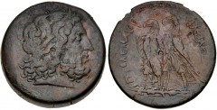 PTOLEMAIC KINGS of EGYPT. Ptolemy II Philadelphos. 285-246 BC. Æ Drachm (40mm, 59.62 g, 12h). Alexandreia mint. Post-Reform, Series 3. Struck circa 261/0-246. Diademed head of Zeus-Ammon right / Two e