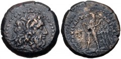 PTOLEMAIC KINGS of EGYPT. Ptolemy II Philadelphos. 285-246 BC. Æ Dichalkon (17mm, 2.89 g, 12h). Alexandreia mint. Post-Reform, Series 3. Struck circa 261/0-246 BC. Diademed head of Zeus-Ammon right / 