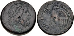 PTOLEMAIC KINGS of EGYPT. Ptolemy III Euergetes. 246-222 BC. Æ Oktobol (45mm, 104.94 g, 12h). Alexandreia mint. Series 4. Struck 246-230 BC. Diademed head of Zeus-Ammon right / Eagle with open wings s