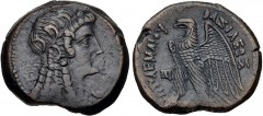 PTOLEMAIC KINGS of EGYPT. Ptolemy VI Philometor. Second sole reign, 163-145 BC. Æ (28mm, 12.79 g, 12h). Alexandreia mint. Series 7. Head of Isis right, wearing wreath of grain ears, and her hair in lo