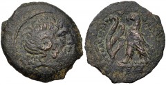 PTOLEMAIC KINGS of EGYPT. Ptolemy X Alexander I & Kleopatra Berenike. 101-88 BC. Æ Diobol(?) (25mm, 7.66 g, 12h). Uncertain mint on Cyprus(?). Diademed head of Zeus-Ammon right / Eagle with closed win