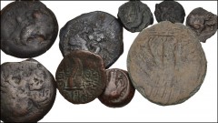 GREEK. Egypt & North Africa. Lot of nine (9) late Ptolemaic bronzes. Includes: Svoronos 1716 var. (Cyprus?) // Svoronos 1718 (Kyrene) // Svoronos 1733 (Cyprus?–2 coins) // Svoronos 1814 (Cyprus?) // S