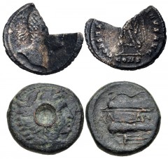 MIXED. Greek-Roman. Lot of two (2) AR and Æ. Includes: KINGS of MACEDON. Alexander III ‘the Great’. Æ 19mm. Macedonia mint. Price – // ROMAN IMPERIAL. Constantine I. AR Siliqua. Constantinople mint. R