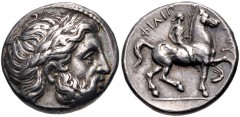 KINGS of MACEDON. Alexander III ‘the Great’. 336-323 BC. AR Tetradrachm (24mm, 14.46 g, 9h). In the name and types of Philip II. Amphipolis mint. Struck circa 336-333/26 BC. Laureate head of Zeus righ
