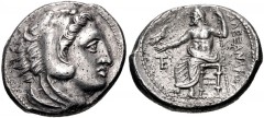 KINGS of MACEDON. Alexander III ‘the Great’. 336-323 BC. AR Tetradrachm (25mm, 17.10 g, 8h). Amphipolis mint. Struck under Antipater, circa 325-323/2 BC. Head of Herakles right, wearing lion skin / Ze