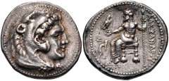 KINGS of MACEDON. Alexander III ‘the Great’. 336-323 BC. AR Tetradrachm (26.5mm, 17.10 g, 11h). Tarsos mint. Struck under Menes or Philotas, circa 327-323 BC. Head of Herakles right, wearing lion skin