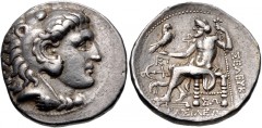 SELEUKID KINGS of SYRIA. Seleukos I Nikator. 312-281 BC. AR Tetradrachm (27mm, 17.10 g, 5h). Ekbatana mint. Struck after 295 BC. Head of Herakles right, wearing lion skin / Zeus Aëtophoros seated left