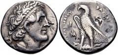 PTOLEMAIC KINGS of EGYPT. Ptolemy II Philadelphos. 285-246 BC. AR Tetradrachm (26mm, 14.00 g, 12h). Alexandreia mint. Diademed head of Ptolemy I right, wearing aegis around neck; ∆ behind (as part of 