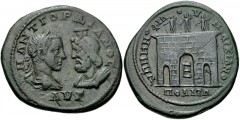 MOESIA INFERIOR, Marcianopolis. Gordian III. AD 238-244. Æ Pentassarion (29mm, 12.88 g, 8h). Tullius Menophilus, legatus consularis. Struck AD 238-241. Laureate, draped, and cuirassed bust of Gordian 