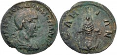 ISLANDS off IONIA, Samos. Valerian I. AD 253-260. Æ (26mm, 8.04 g, 6h). AVPT (sic) K ΠΟ ΛIKI ONAΛЄPIANOC (sic), laureate, draped, and cuirassed bust right / Facing cult statue of Samian Hera. BMC 367 