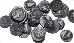 GREEK. Central & Southern Greece. Lot of twenty (20) AR denominations. Includes: Mostly drachm issues from the Peloponnesos (including several coins of the Achaian League), but a few central Greek iss