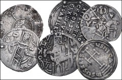 BYZANTINE. Lot of six (6) AR denominations. Includes: Three miliaresia (one each of Leo III and Constantine V, Romanus I and Christopher, and John I and Costantine VIII), and three aspers of Trebizond