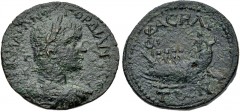 LYCIA, Phaselis. Gordian III. AD 238-244. Æ (31mm, 18.99 g, 12h). Laureate, draped, and cuirassed bust right / Galley left, with four oarsmen and hortator at stern. SNG von Aulock 4443; SNG Copenhagen
