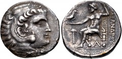 PHOENICIA, Arados. Circa 246/5-168/7 BC. AR Tetradrachm (26mm, 16.54 g, 12h). In the name and types of Alexander III of Macedon. Head of Herakles right, wearing lion skin / Zeus Aëtophoros seated left