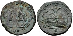 MOESIA INFERIOR, Odessus. Gordian III. AD 238-244. Æ Pentassarion (26mm, 9.14 g, 1h). Laureate, draped, and cuirassed bust of Gordian and draped bust of Serapis, wearing calathus and with cornucopia o