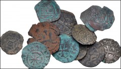 EARLY MEDIEVAL. Crusaders. Lot of fifteen (14) BI and Æ denominations. Includes: Antioch. Bohemund III. BI Denier // Same, but Æ Pugeoise // County of Tripoli. Raymond III. Æ Pougeoise (2) // Raymond 