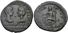 MOESIA INFERIOR, Tomis. Gordian III, with Tranquillina. AD 238-244. Æ Tetrassarion (27mm, 12.26 g, 7h). Laureate, draped, and cuirassed bust of Gordian and draped bust of Tranquillina, wearing stephan